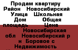 Продам квартиру › Район ­ Новосибирский › Улица ­ Школьная › Дом ­ 12 › Общая площадь ­ 58 › Цена ­ 1 700 000 - Новосибирская обл., Новосибирский р-н, Боровое с. Недвижимость » Квартиры продажа   . Новосибирская обл.